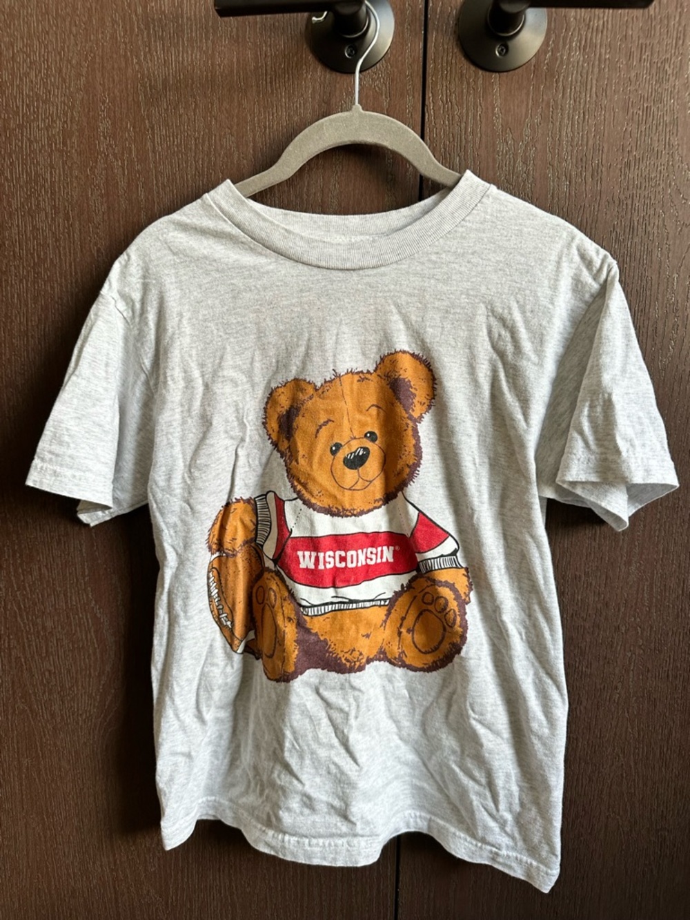 Wisconsin Bear Graphic Short Sleeve Tee - Gray